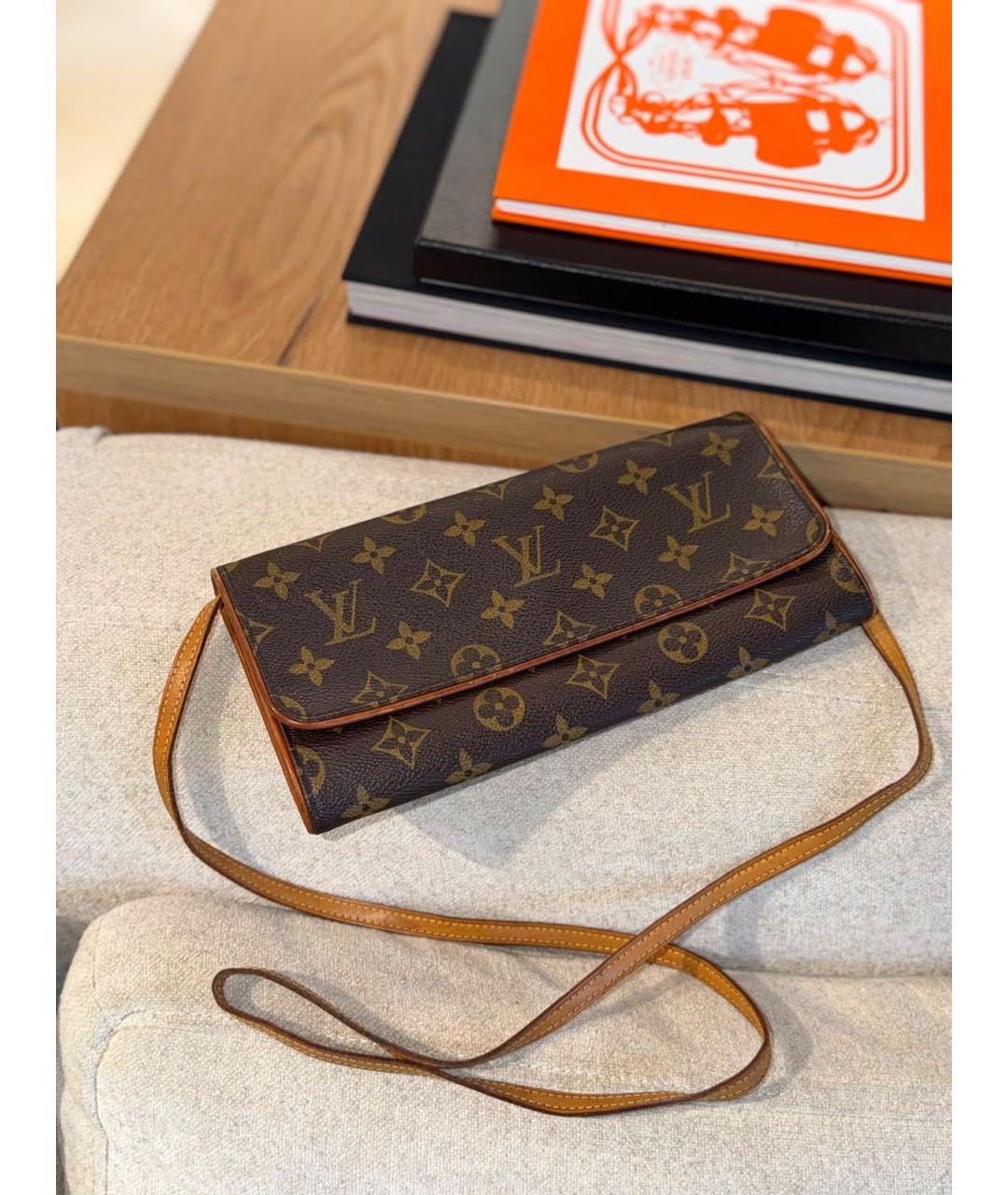 LOUIS VUITTON Коричневая кожаная сумка через плечо, фото 2