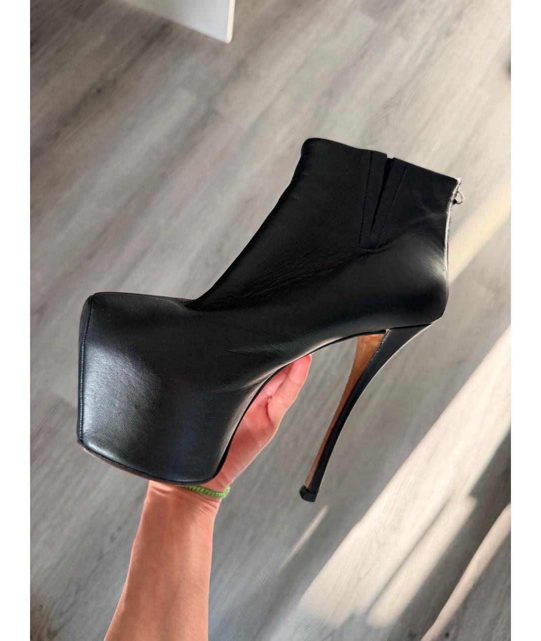 GIUSEPPE ZANOTTI DESIGN Черные кожаные ботильоны, фото 6