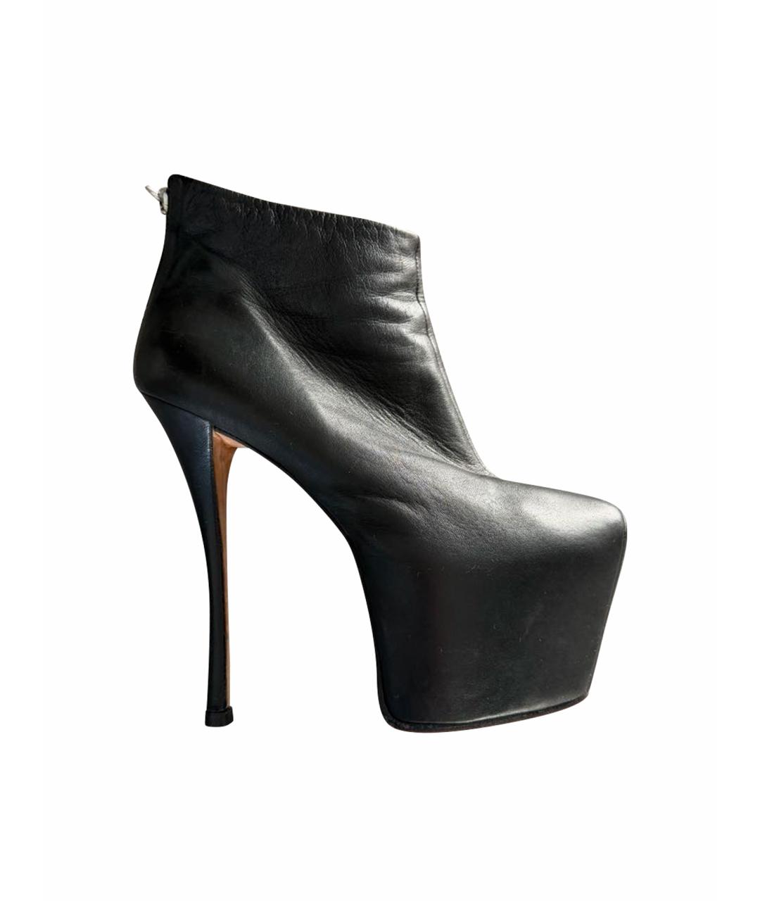 GIUSEPPE ZANOTTI DESIGN Черные кожаные ботильоны, фото 8