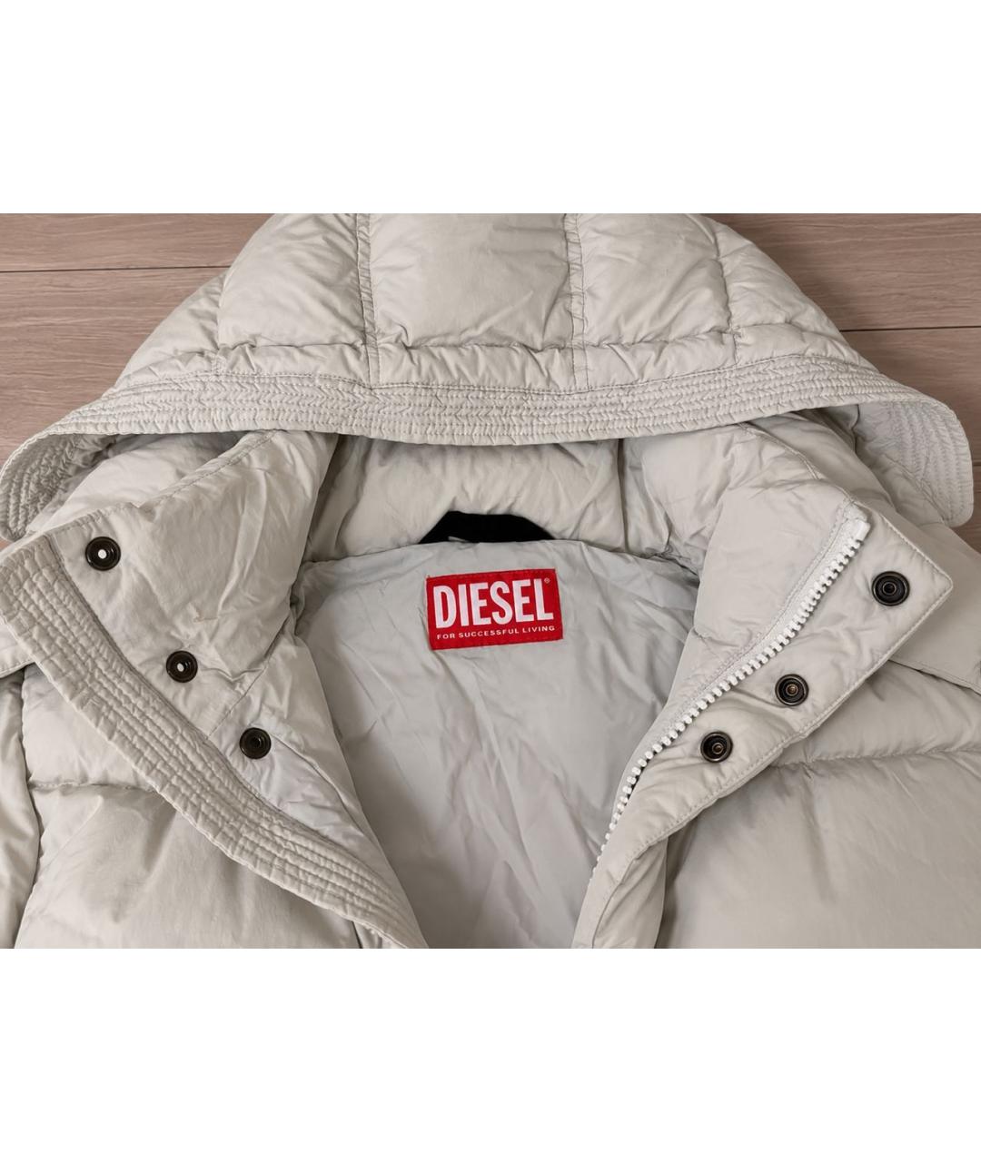 DIESEL Белый нейлоновый пуховик, фото 3
