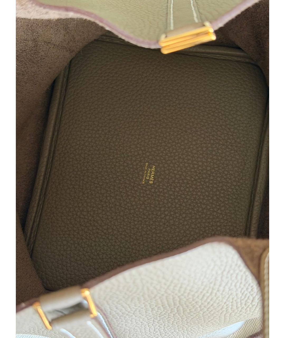 HERMES Коричневая кожаная сумка тоут, фото 4