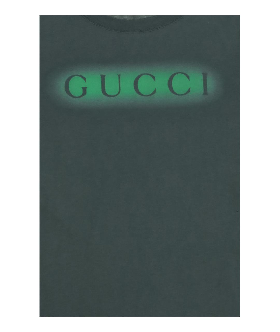 GUCCI Зеленая хлопковая детская футболка, фото 3