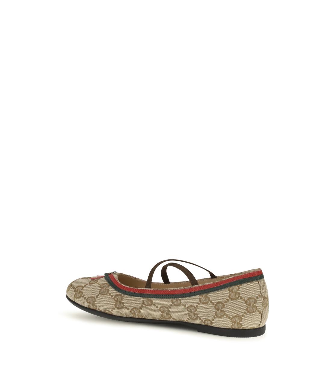 GUCCI Бежевые текстильные балетки, фото 3