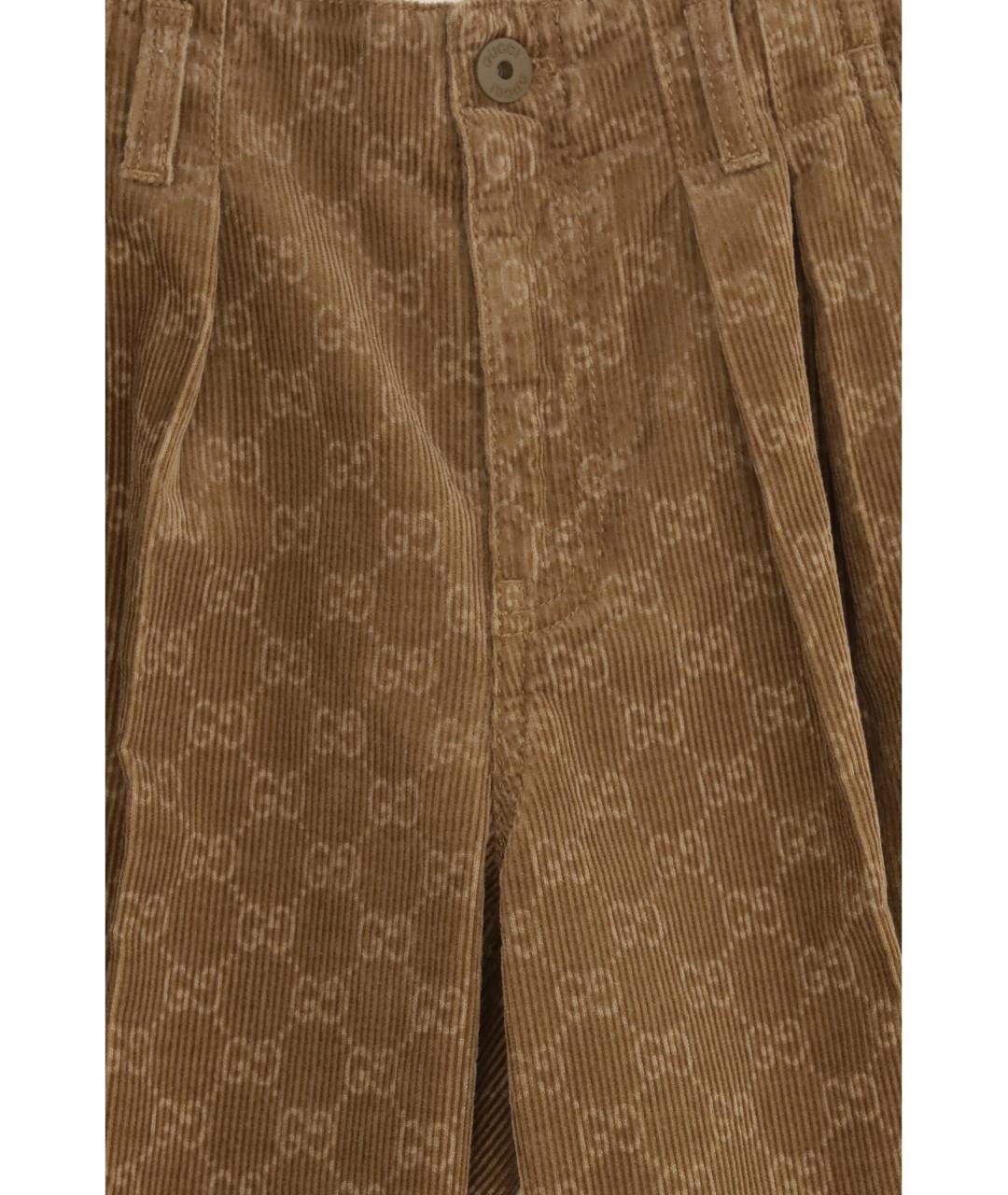 GUCCI Коричневые хлопковые брюки и шорты, фото 3