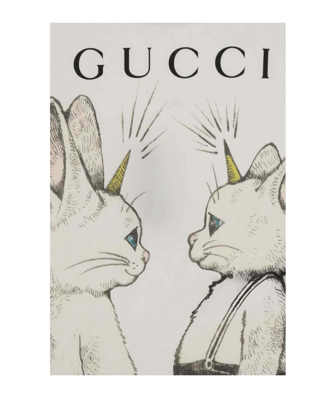 GUCCI Белая хлопковая детская футболка, фото 3