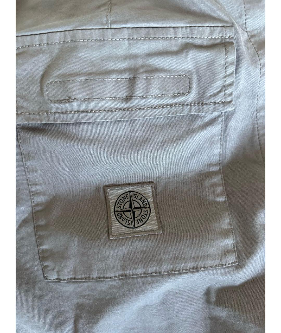 STONE ISLAND Серые хлопковые шорты, фото 3