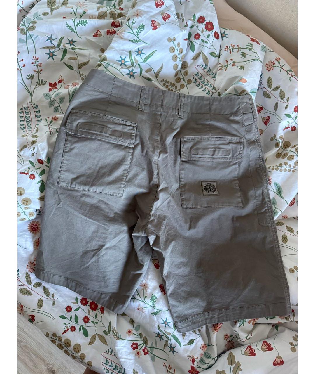 STONE ISLAND Серые хлопковые шорты, фото 2