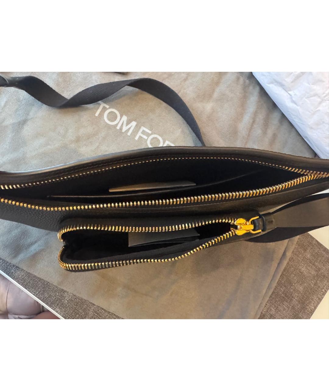 TOM FORD Черная кожаная сумка на плечо, фото 4