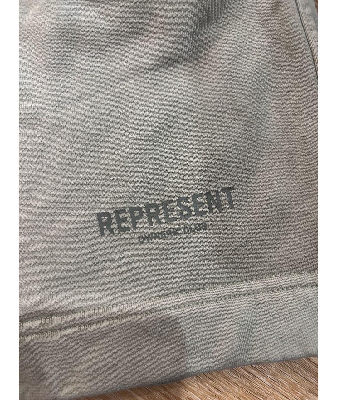 REPRESENT Зеленые хлопковые шорты, фото 5