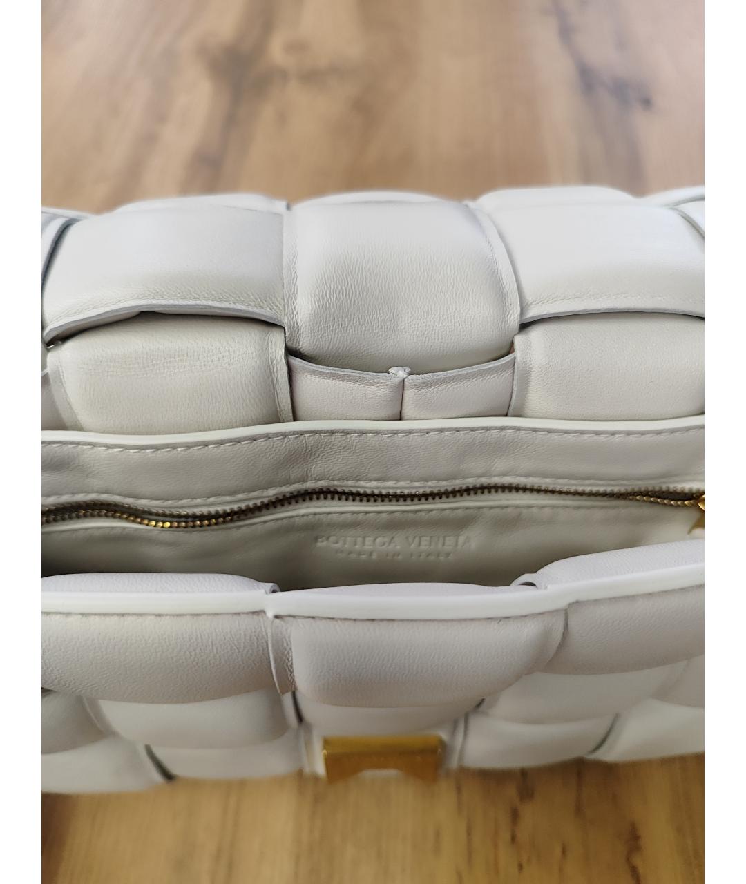 BOTTEGA VENETA Белая кожаная сумка через плечо, фото 3