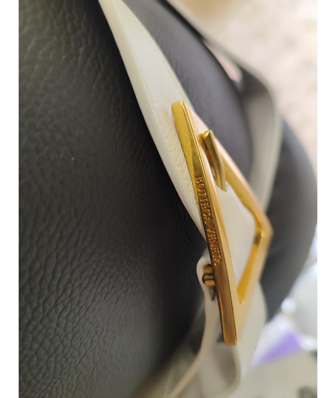 BOTTEGA VENETA Белая кожаная сумка через плечо, фото 2