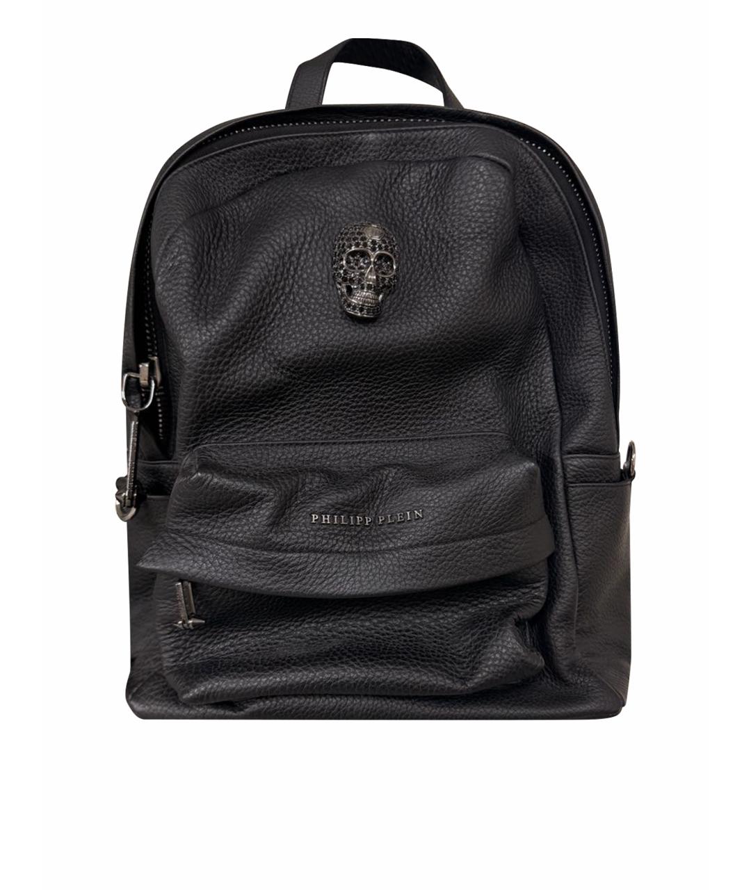 PHILIPP PLEIN Черный кожаный рюкзак, фото 1