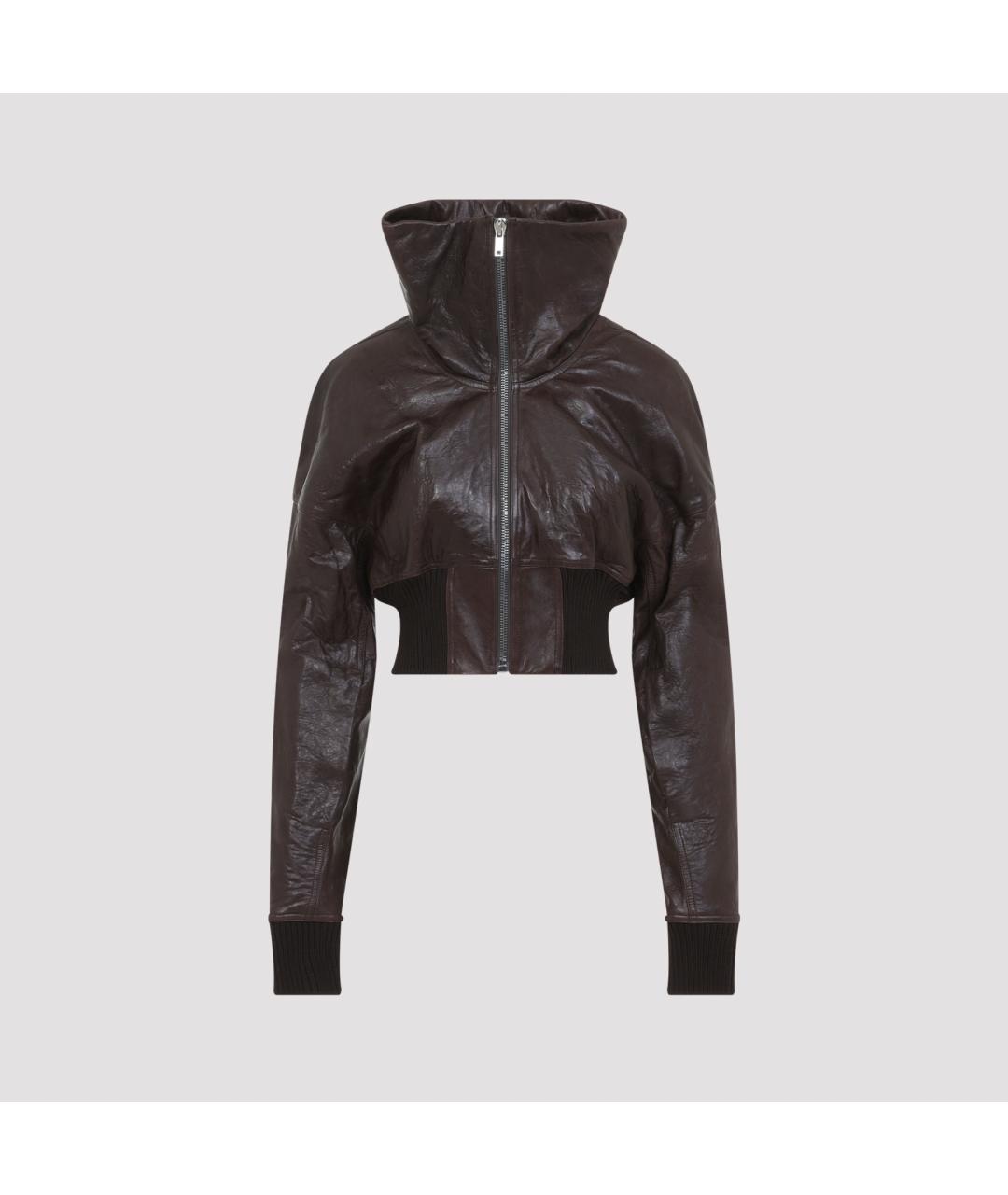 RICK OWENS Коричневая кожаная куртка, фото 2