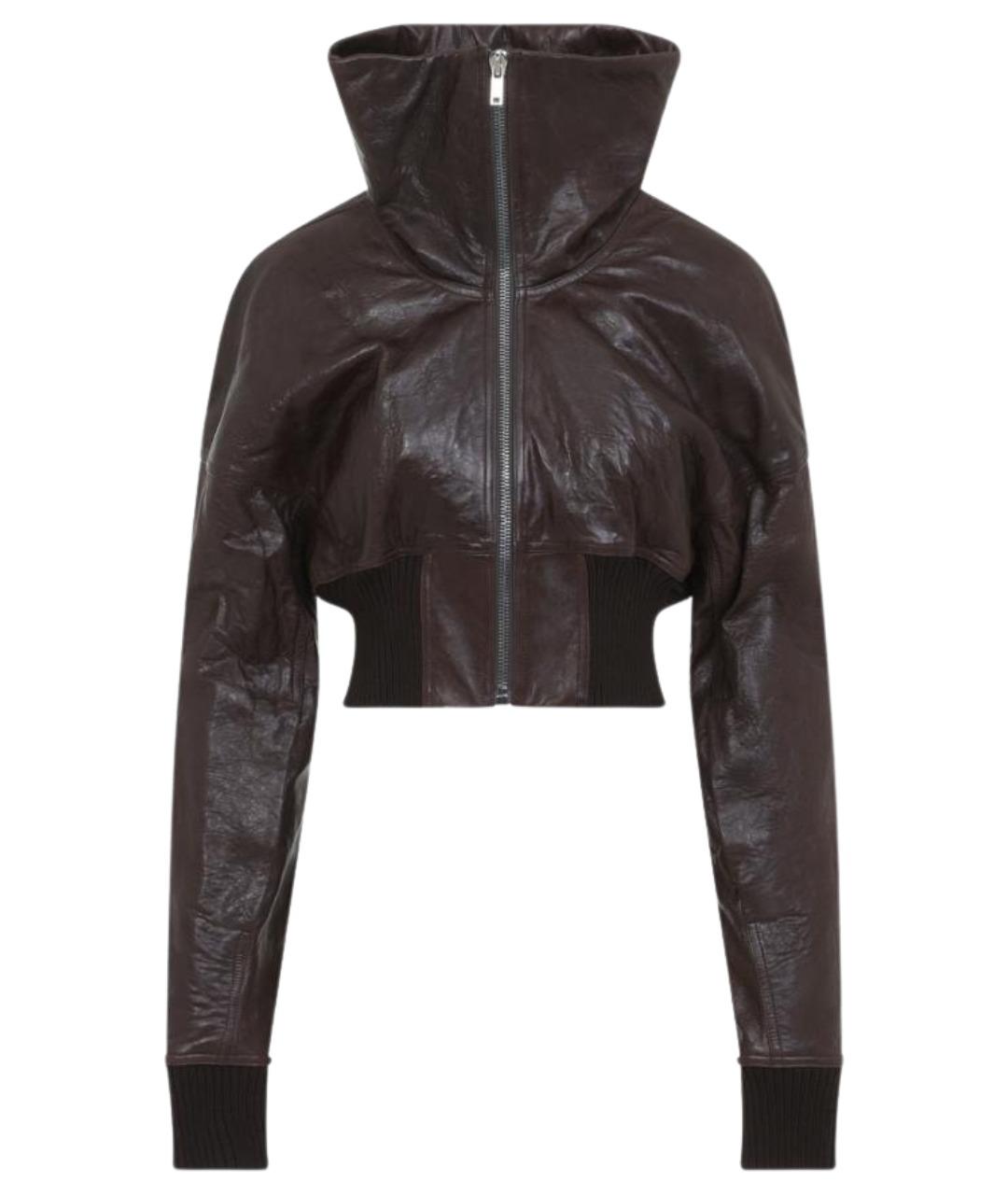 RICK OWENS Коричневая кожаная куртка, фото 1