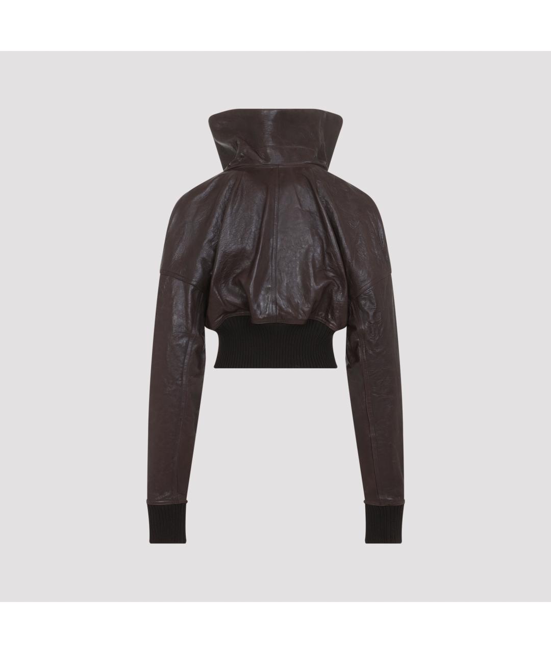 RICK OWENS Коричневая кожаная куртка, фото 3