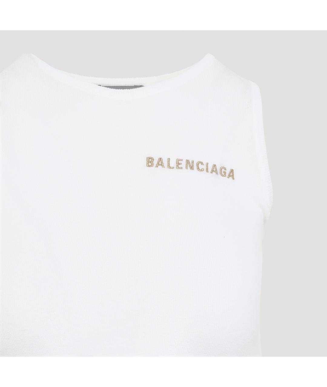 BALENCIAGA Белая хлопковая майка, фото 3