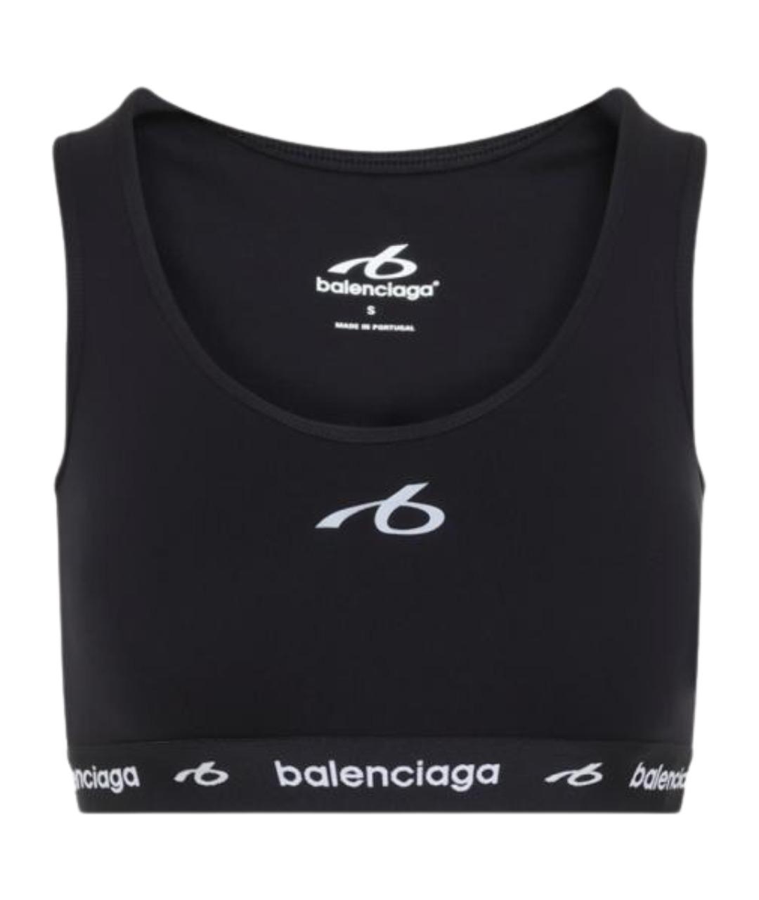 BALENCIAGA Черная полиамидовая майка, фото 1
