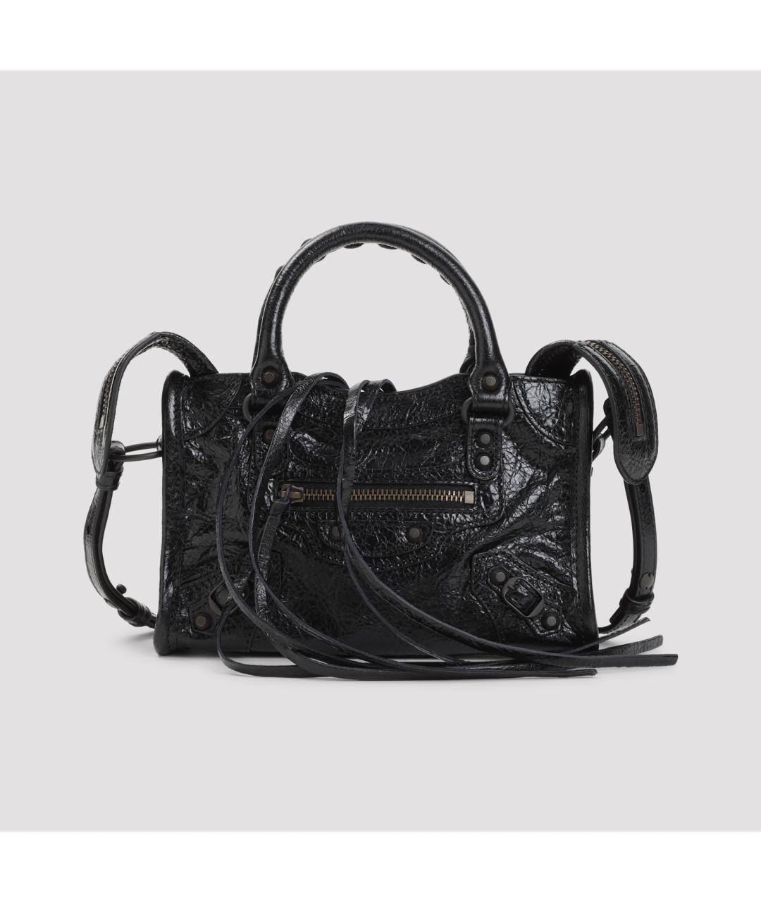 BALENCIAGA Черная кожаная сумка тоут, фото 2