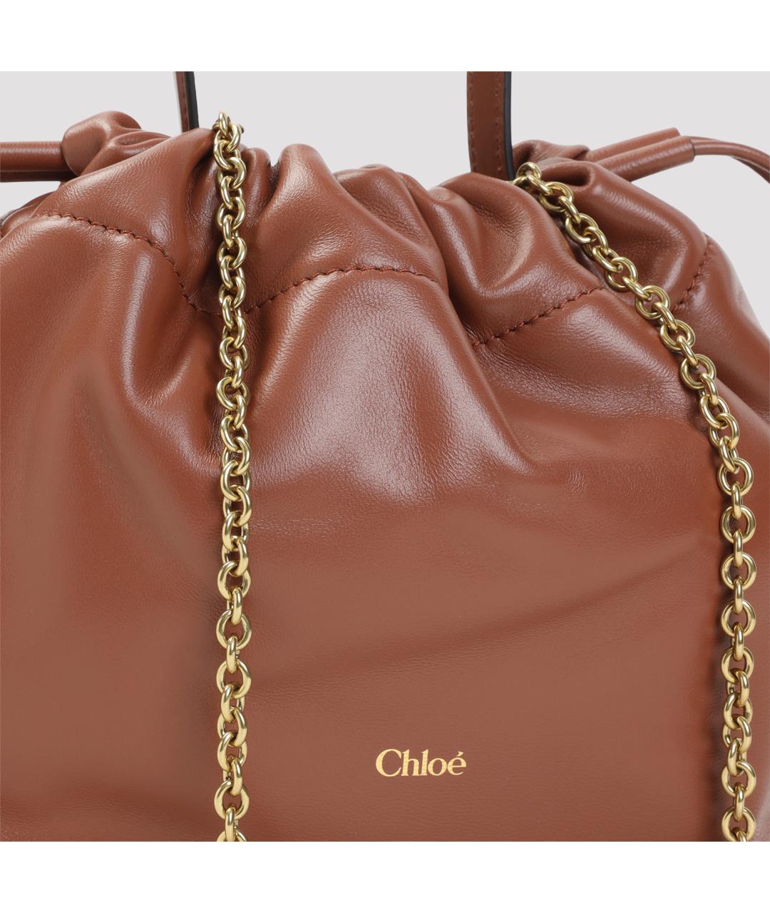 CHLOE Коричневая кожаная сумка через плечо, фото 4