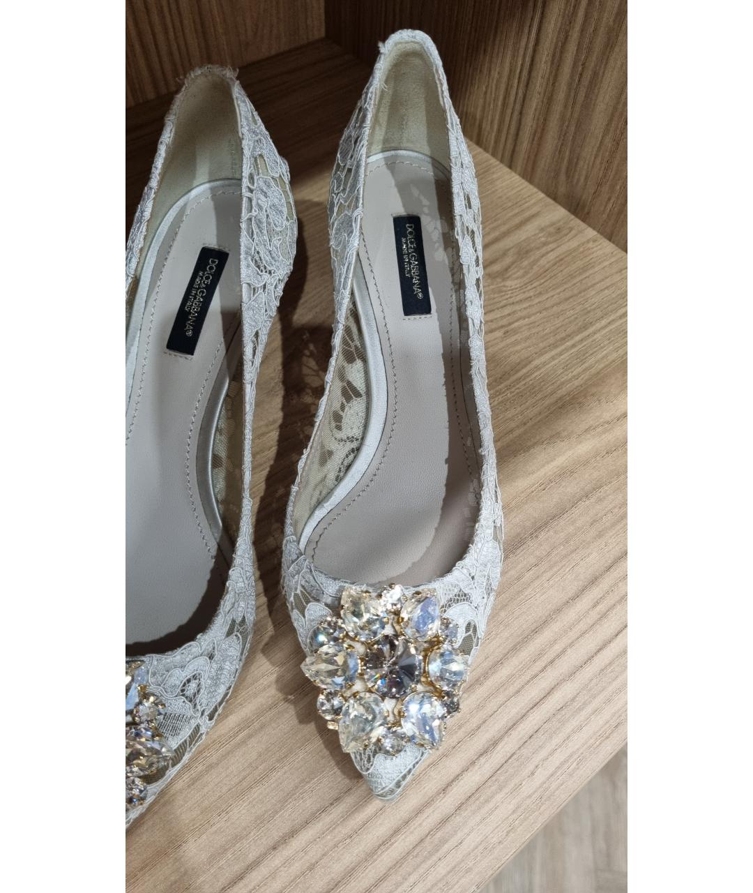 DOLCE&GABBANA Белые текстильные туфли, фото 3