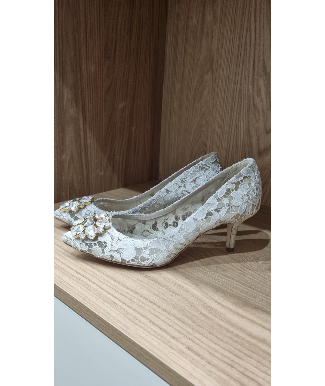 DOLCE&GABBANA Белые текстильные туфли, фото 8