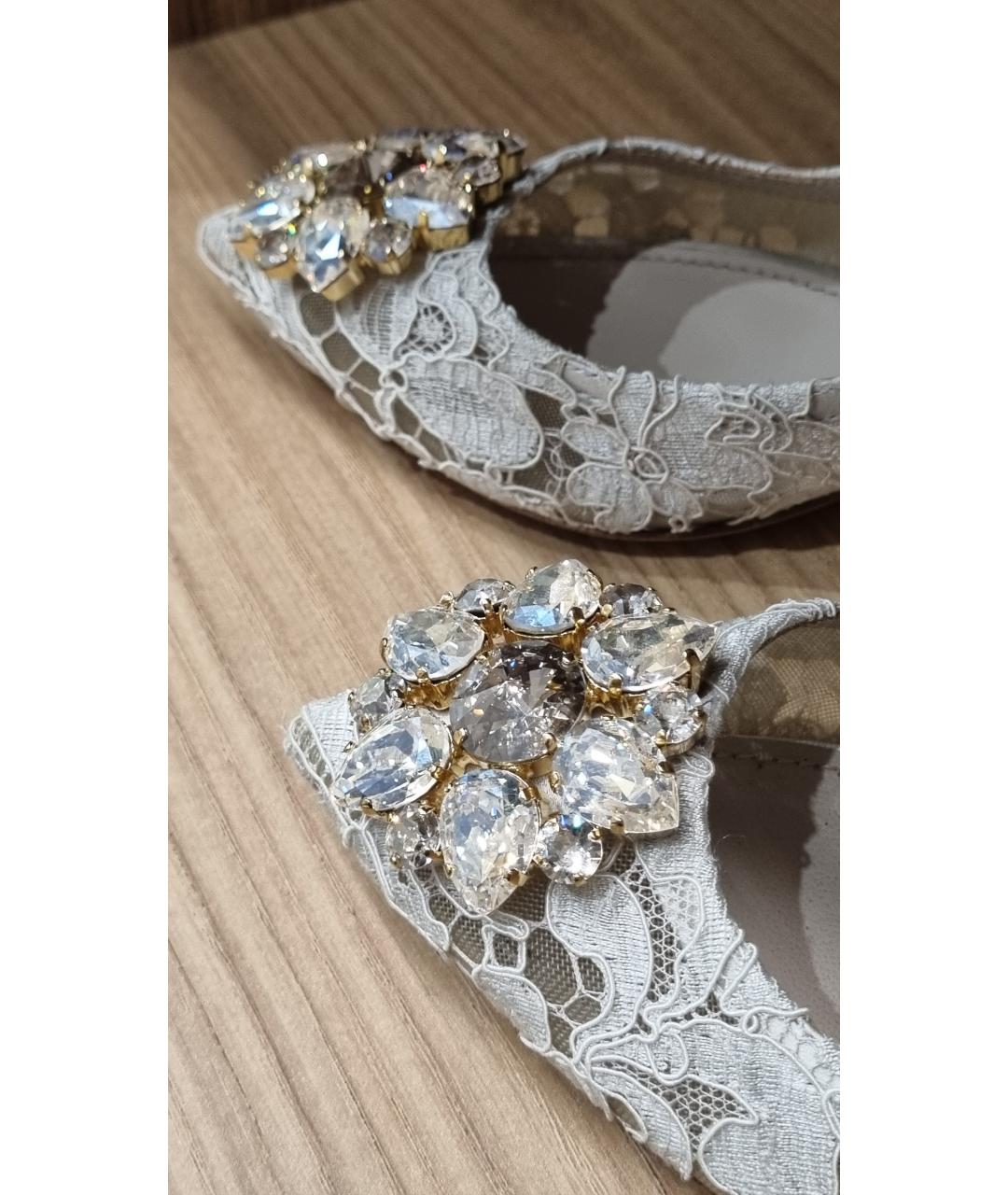 DOLCE&GABBANA Белые текстильные туфли, фото 7