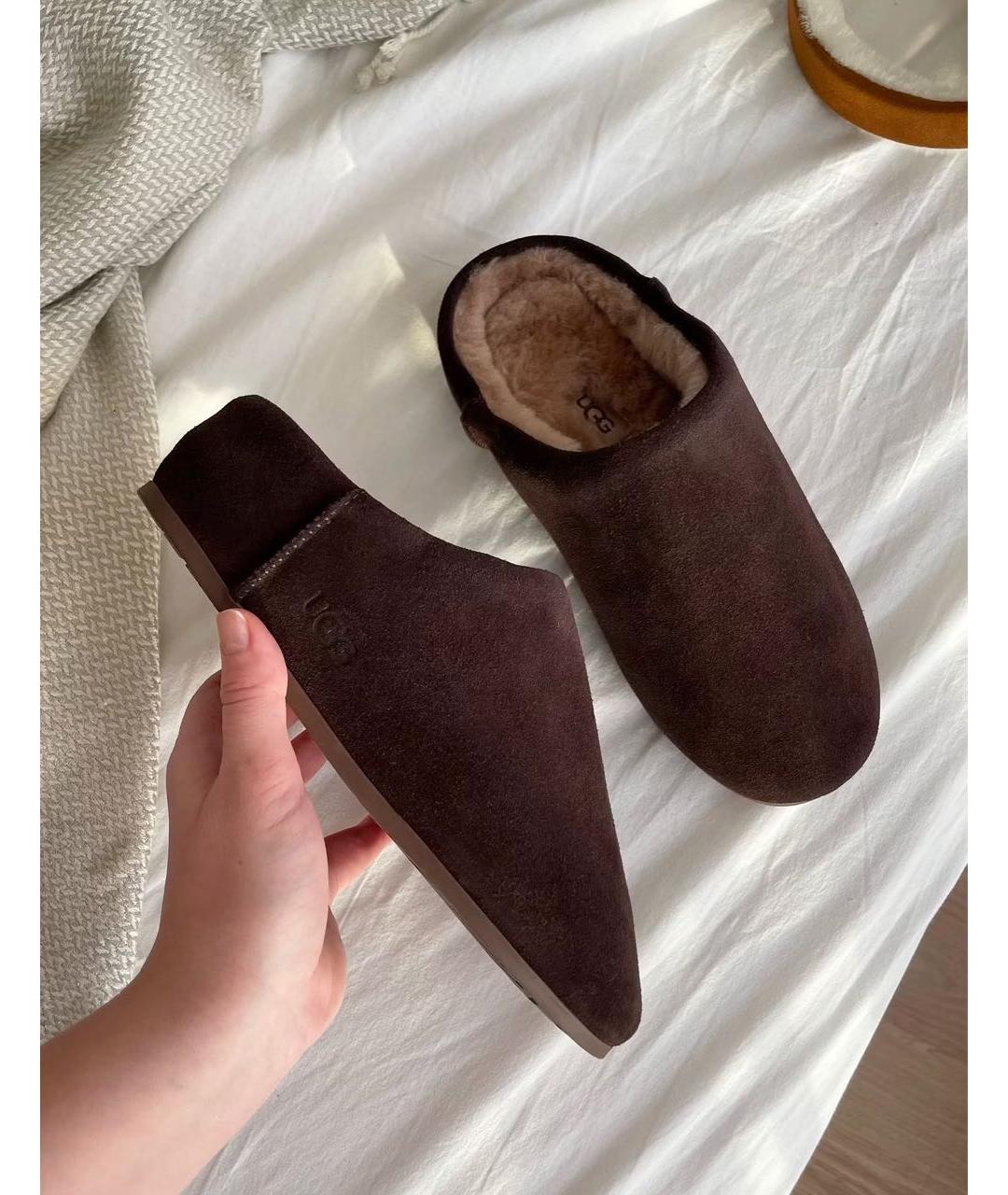 UGG Коричневые замшевые мюли, фото 2