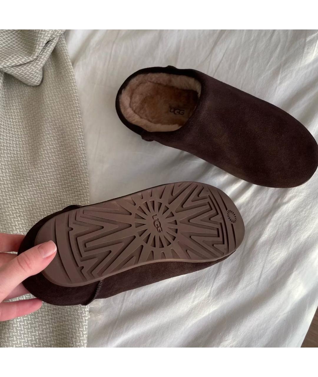 UGG Коричневые замшевые мюли, фото 3