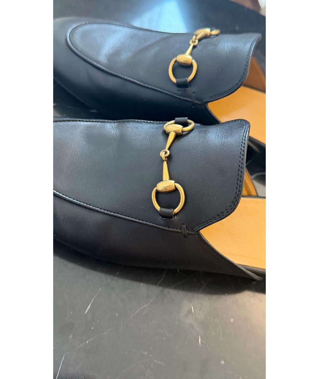 GUCCI Черные кожаные мюли, фото 5