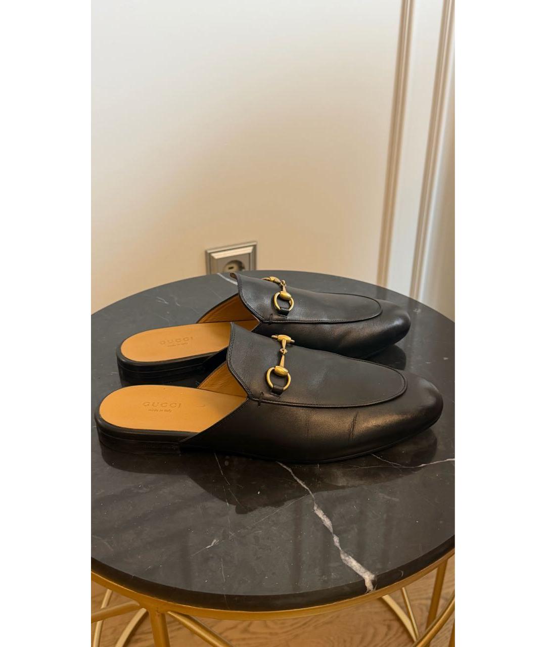 GUCCI Черные кожаные мюли, фото 7