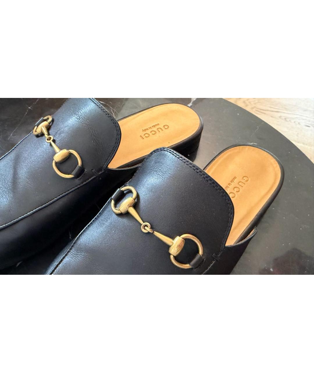 GUCCI Черные кожаные мюли, фото 6