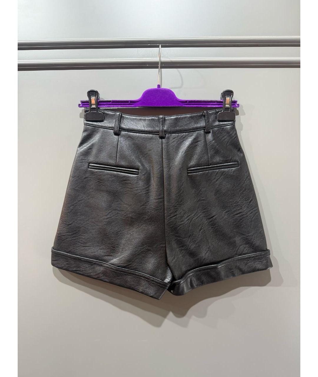 STELLA MCCARTNEY Черные полиуретановые шорты, фото 4