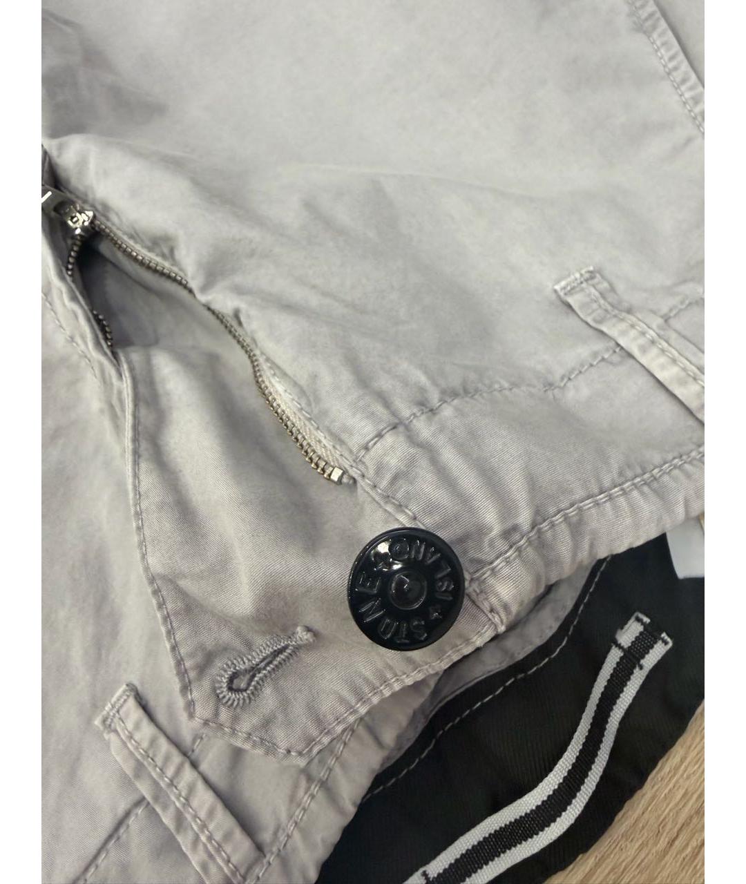 STONE ISLAND Серые хлопковые повседневные брюки, фото 4