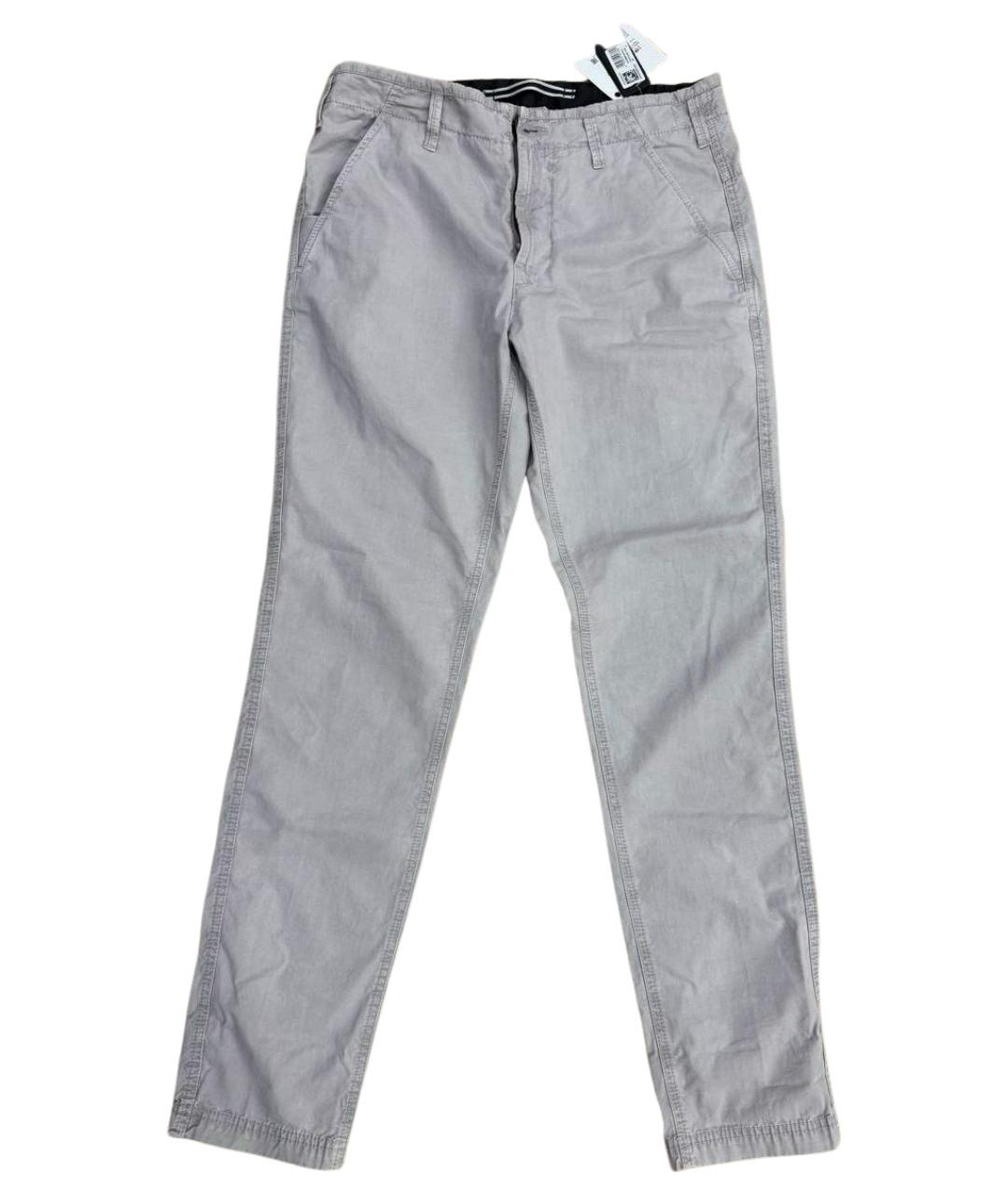 STONE ISLAND Серые хлопковые повседневные брюки, фото 1