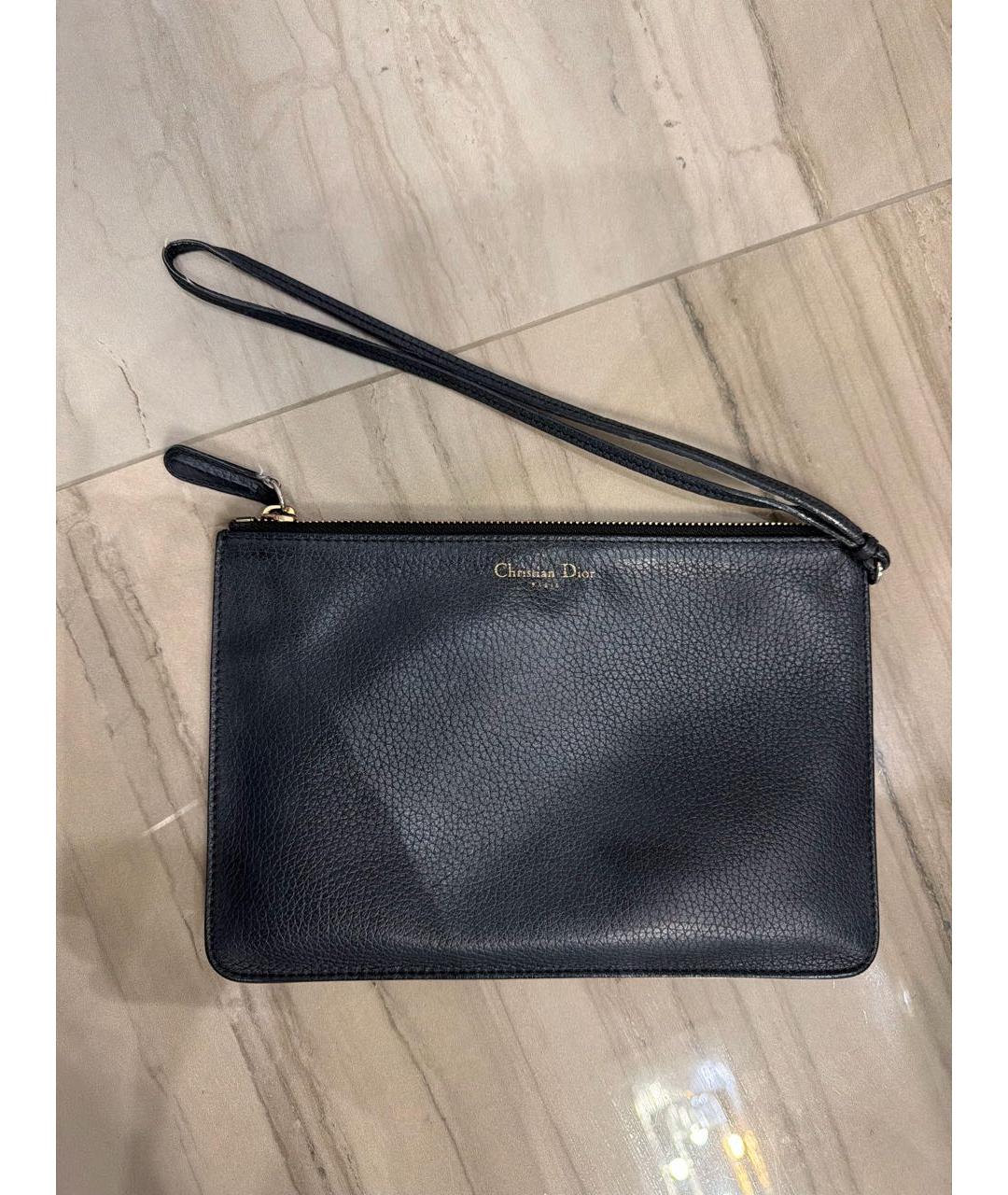 CHRISTIAN DIOR Черная кожаная сумка с короткими ручками, фото 5