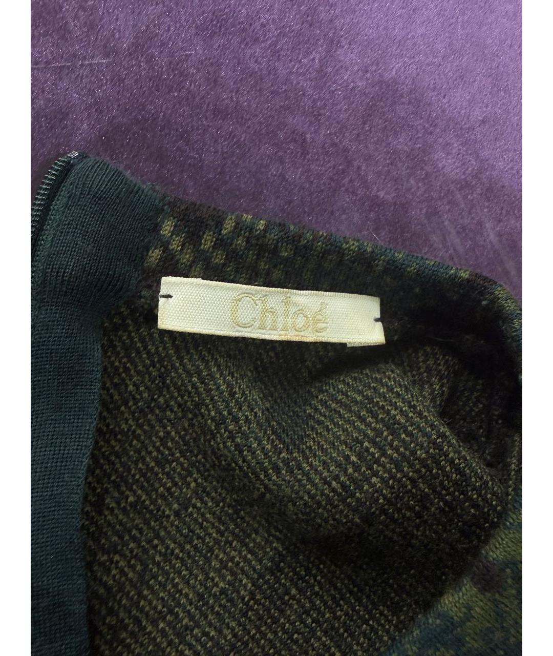CHLOE Мульти шерстяное повседневное платье, фото 4