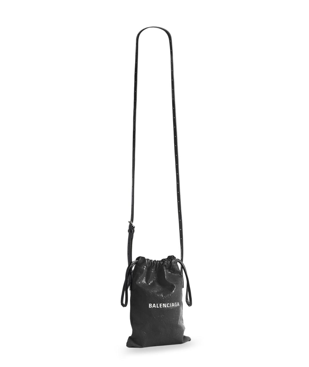 BALENCIAGA Черная кожаная сумка на плечо, фото 3