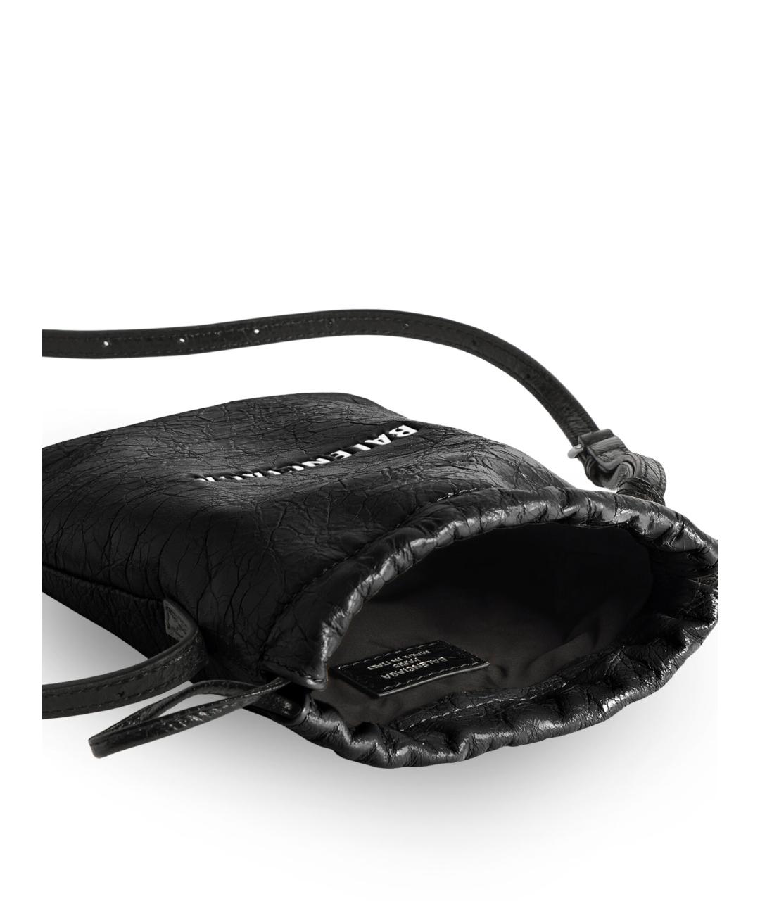 BALENCIAGA Черная кожаная сумка на плечо, фото 4