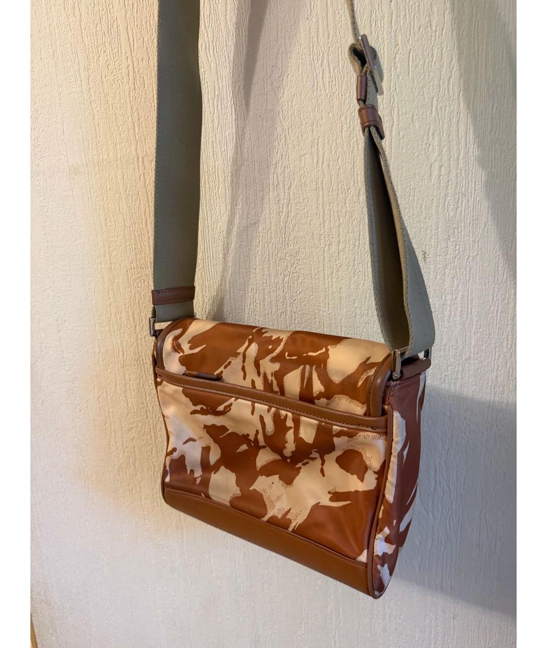 PRADA Коричневая нейлоновая сумка на плечо, фото 2