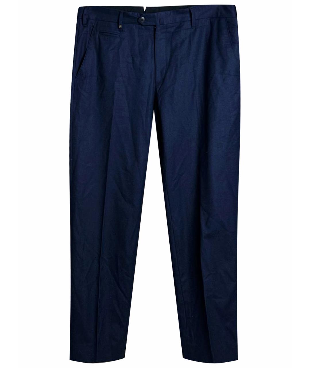 CORNELIANI Темно-синие шерстяные классические брюки, фото 1