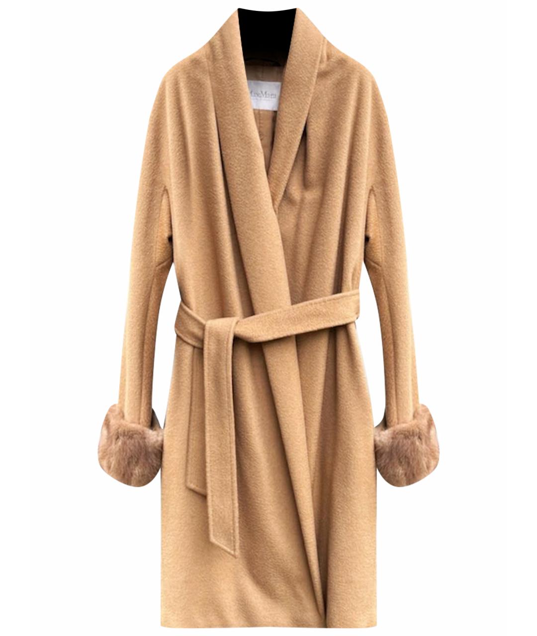 MAX MARA Бежевое шерстяное пальто, фото 1