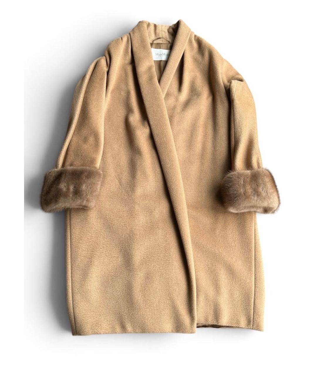 MAX MARA Бежевое шерстяное пальто, фото 5