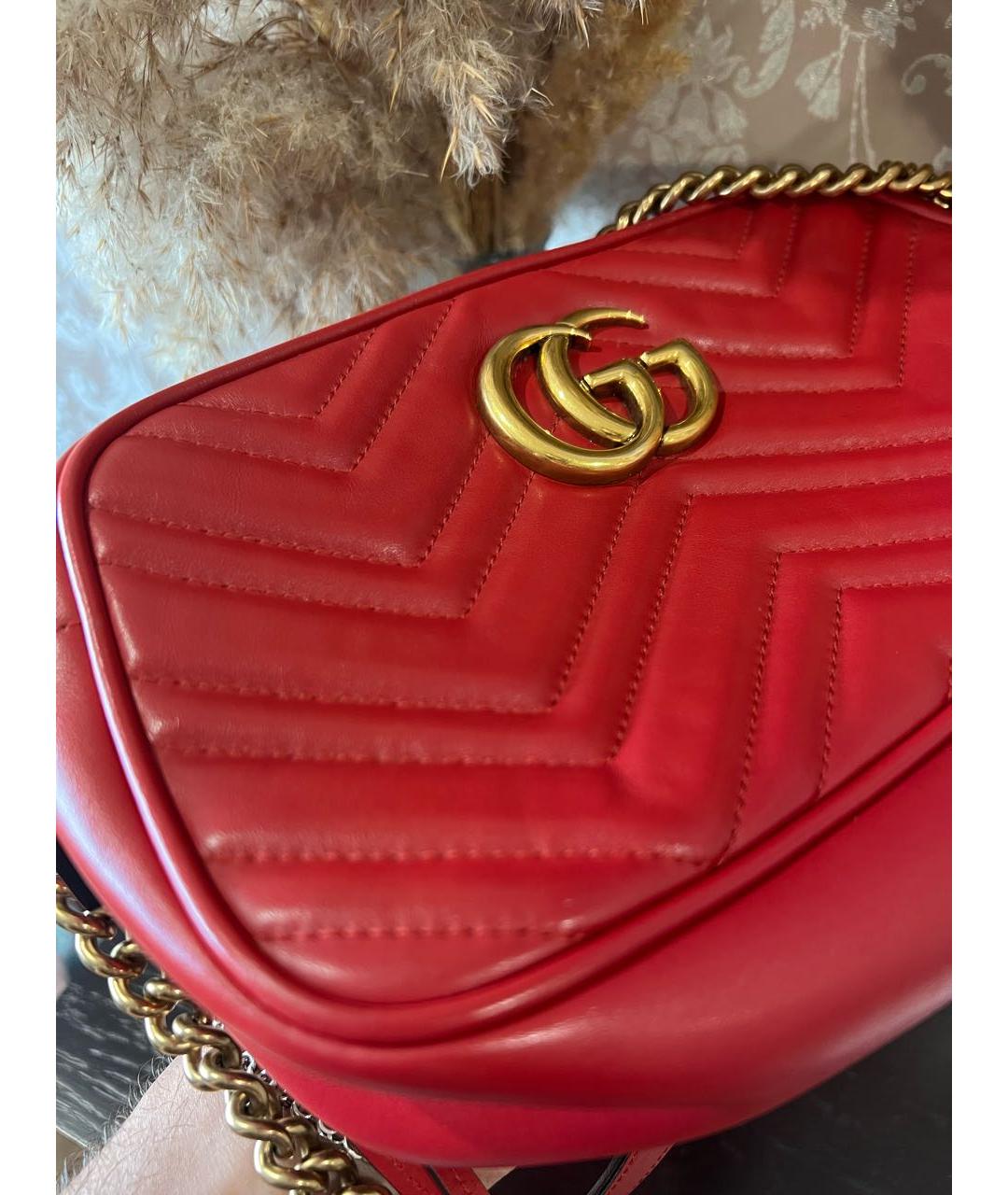 GUCCI Красная кожаная сумка через плечо, фото 2