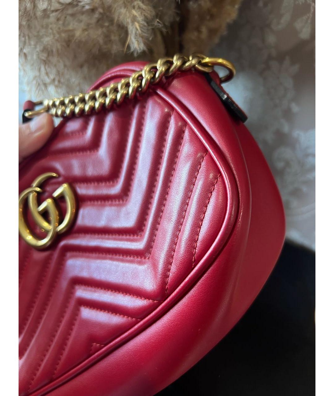 GUCCI Красная кожаная сумка через плечо, фото 8