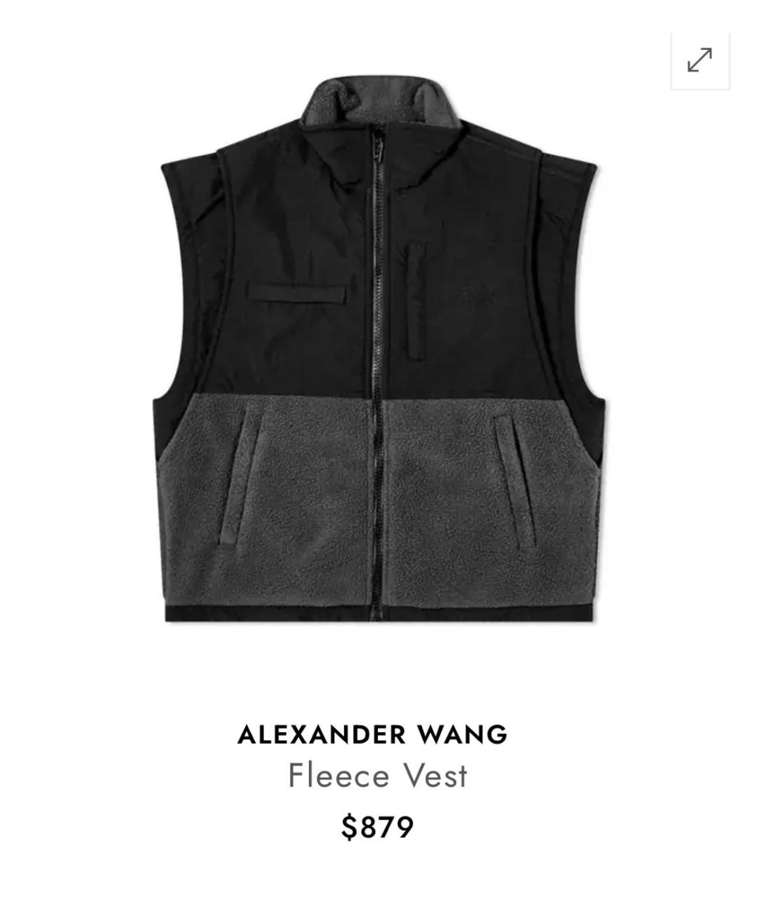 ALEXANDER WANG Черный полиэстеровый жилет, фото 8