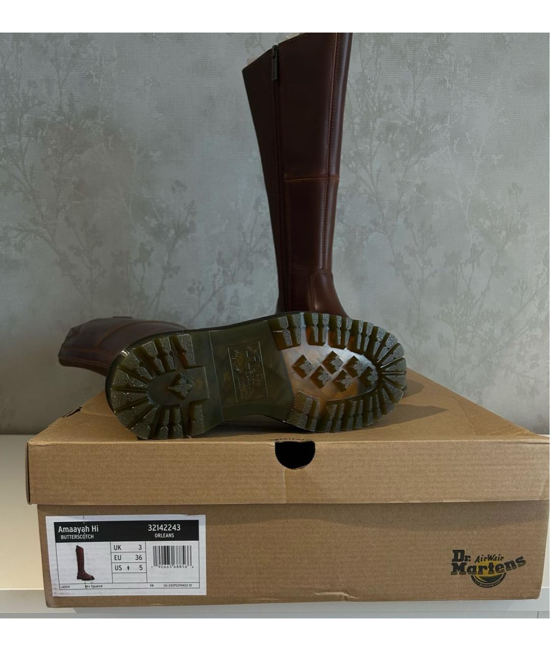 DR. MARTENS Коричневые кожаные сапоги, фото 5