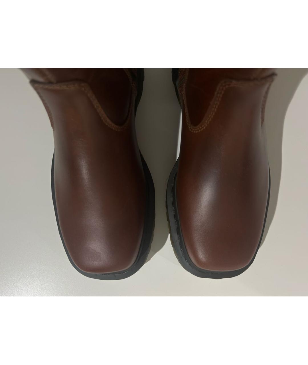 DR. MARTENS Коричневые кожаные сапоги, фото 3