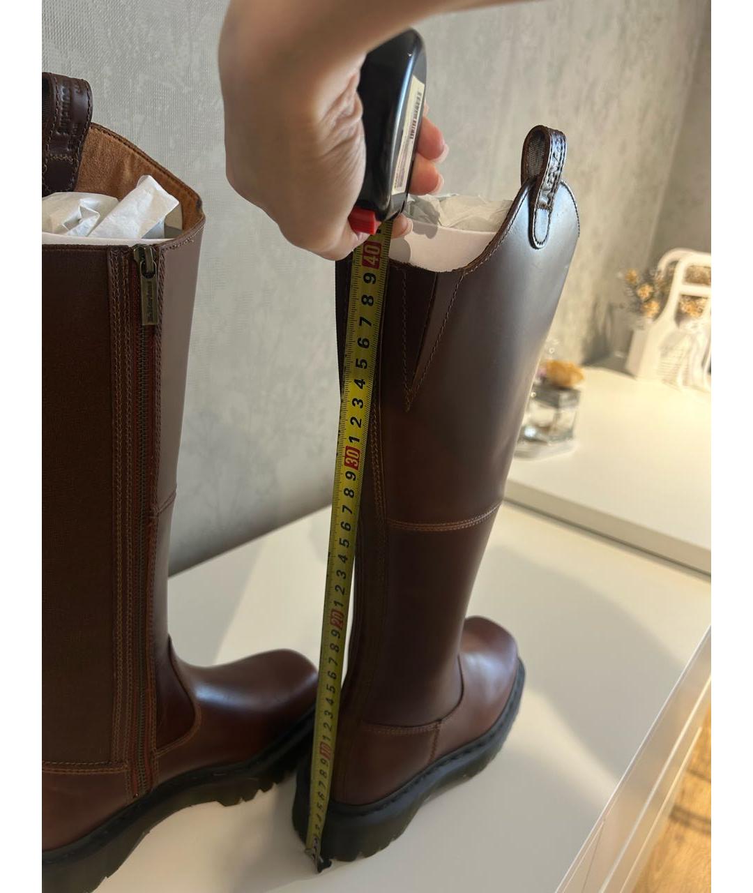 DR. MARTENS Коричневые кожаные сапоги, фото 6