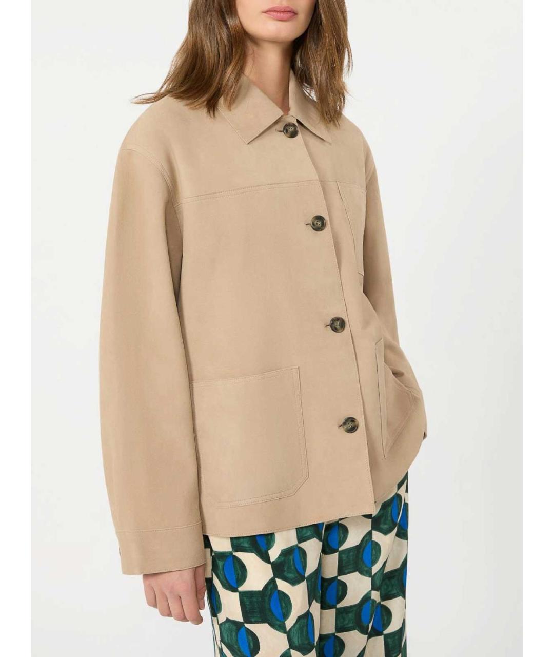 WEEKEND MAX MARA Бежевая замшевая куртка, фото 3