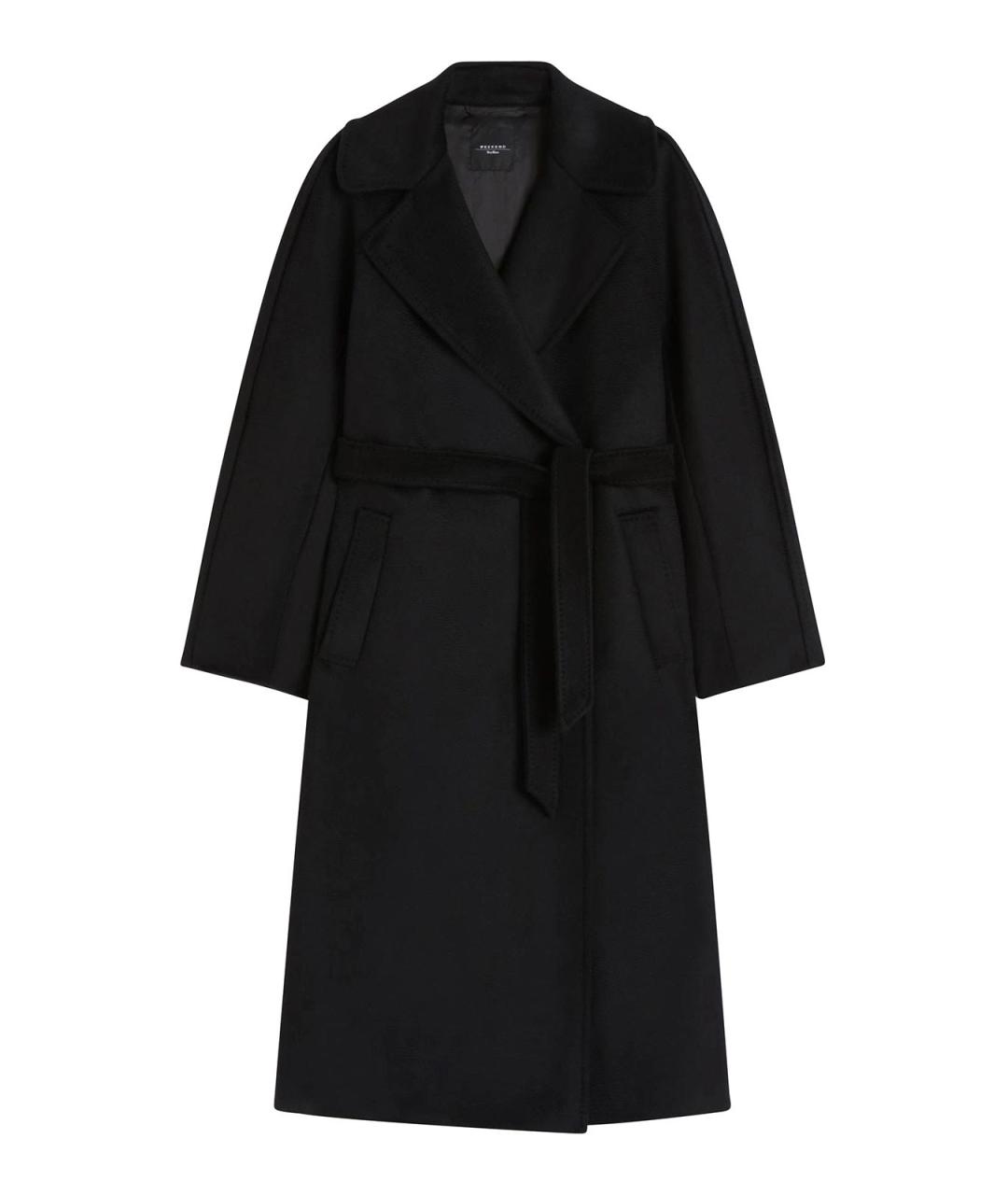 WEEKEND MAX MARA Черное шерстяное пальто, фото 1
